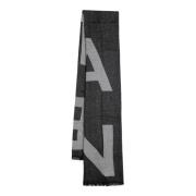 Balmain Svart Fransad Logoscarf Multicolor, Herr