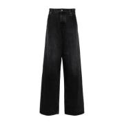 Off White Wide Jeans Black, Herr