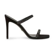 Stuart Weitzman Glamorös kristalldekorerad slide sandal Black, Dam