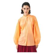 Antik Batik Bomull voile blus Anna Orange, Dam