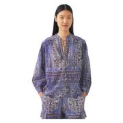 Antik Batik Print blus Tajar Blue, Dam