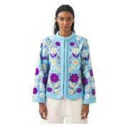 Antik Batik Broderad jacka Tady Blue, Dam