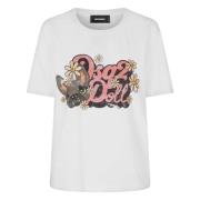 Dsquared2 Bomull Jersey T-shirt White, Dam