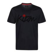 Kiton T-Shirts Blue, Herr