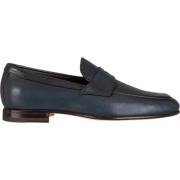 Santoni Skadade Skor - Stilfull Modell Blue, Herr