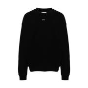 Off White Svart Sweatshirt med Logotryck Black, Herr