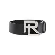 Ralph Lauren Logo Plaque Belt Black, Dam