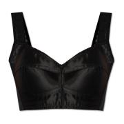 Dolce & Gabbana Top med spetsdetaljer Black, Dam