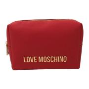 Love Moschino Röd Logotyp Dragkedja Väska Red, Dam