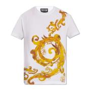 Versace Jeans Couture Tryckt T-shirt White, Herr