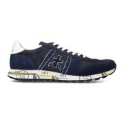 Premiata Blå Perforerad Mocka Eric Sneakers Blue, Herr