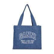 Ganni Tote Bags Blue, Dam