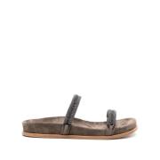 Brunello Cucinelli Sepiabruna Mocka Slip-On Skor Brown, Dam