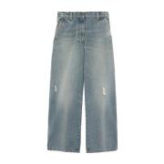 Palm Angels Paris Wide-Leg Jeans Blå Blue, Dam