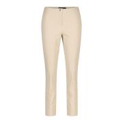 Cambio Cropped Trousers Beige, Dam