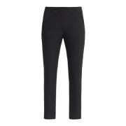 LauRie Slim Crop Byxor Svart EcoVero Black, Dam