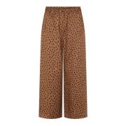 LauRie Wide Trousers Brown, Dam