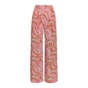 Maliparmi Wide Trousers Pink, Dam