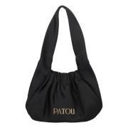 Patou Svart Satin Hobo Handväska Black, Dam