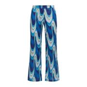 Maliparmi Straight Trousers Blue, Dam