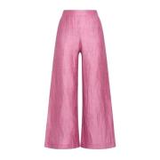 Maliparmi Wide Trousers Pink, Dam