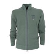 Aeronautica Militare Grön Bomull Full Zip Tröja Ma1393 Green, Herr