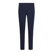 LauRie Slim Fit Navy Straight-Leg Byxor Blue, Dam