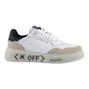 John Richmond Vit Svart Kalvskinn Sneakers White, Herr