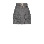 Pinko Ullblandad Flanell Minikjol Gray, Dam