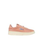 Autry Vintage Persika Getläder Sneakers Pink, Dam