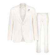 Lardini Single Breasted Suits Beige, Herr