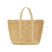 Vanessa Bruno Handgjord Naturlig Raffia Bubble Tote Beige, Dam