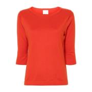 Allude Röd Bomull Crew Neck Tröja Red, Dam