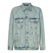 Palm Angels Denim Jacka Green, Herr