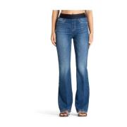 Cambio Flared Jeans Blue, Dam