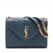 Yves Saint Laurent Vintage Pre-owned Laeder crossbodyvskor Blue, Dam