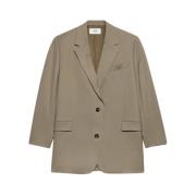 Ami Paris Arkiv Beige Ull Blazer Beige, Dam