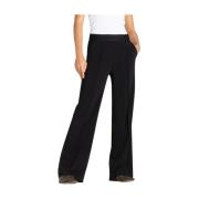 Cambio Wide Trousers Black, Dam