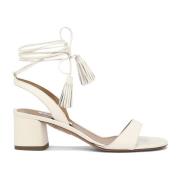 Aquazzura Nappa Läder Alu Sandaler White, Dam