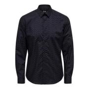 Only & Sons Klassisk Vit Skjorta Blue, Herr