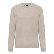 Boggi Milano Cotton, Silk och Cashmere Crew Neck Jumper Beige, Herr