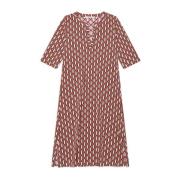 Maliparmi Tryckt Jersey Midi Kaftan Klänning Brown, Dam