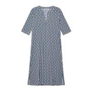 Maliparmi Tryckt Jersey Midi Kaftan Klänning Blue, Dam