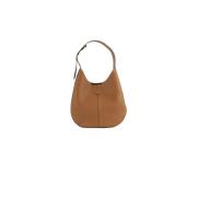 Tod's Brun Kornig Läder Hobo Väska Brown, Dam