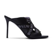 Balmain Ruby mules med vintage remmar Black, Dam