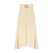 Twinset Almond Milk Midi Kjol Beige, Dam