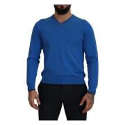 Sun68 V-neck Knitwear Blue, Herr