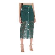 Self Portrait Midi Skirts Green, Dam