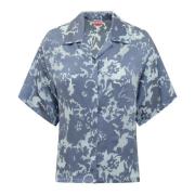 Kenzo Hawaiiansk Blommig Skjorta Blue, Dam