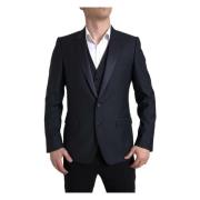Dolce & Gabbana Blå Slim Fit 2-Delad Martini Suit Blue, Herr